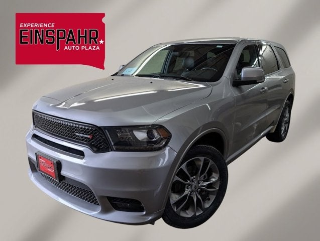 2019 Dodge Durango GT Plus in Billet Clearcoat — front three-quarter view