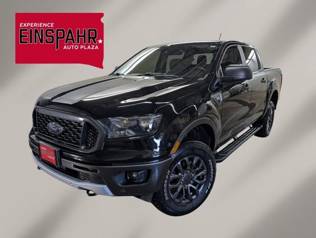 2020 Ford Ranger XLT in Black — front three-quarter view